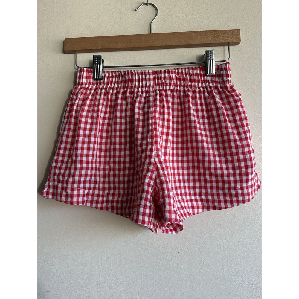 Princess Polly Red Gingham Shorts Women's US 2 Picnic Cottagecore Elastic Waist